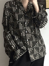 Women Abstract Print All Match Single Breaste Shirt